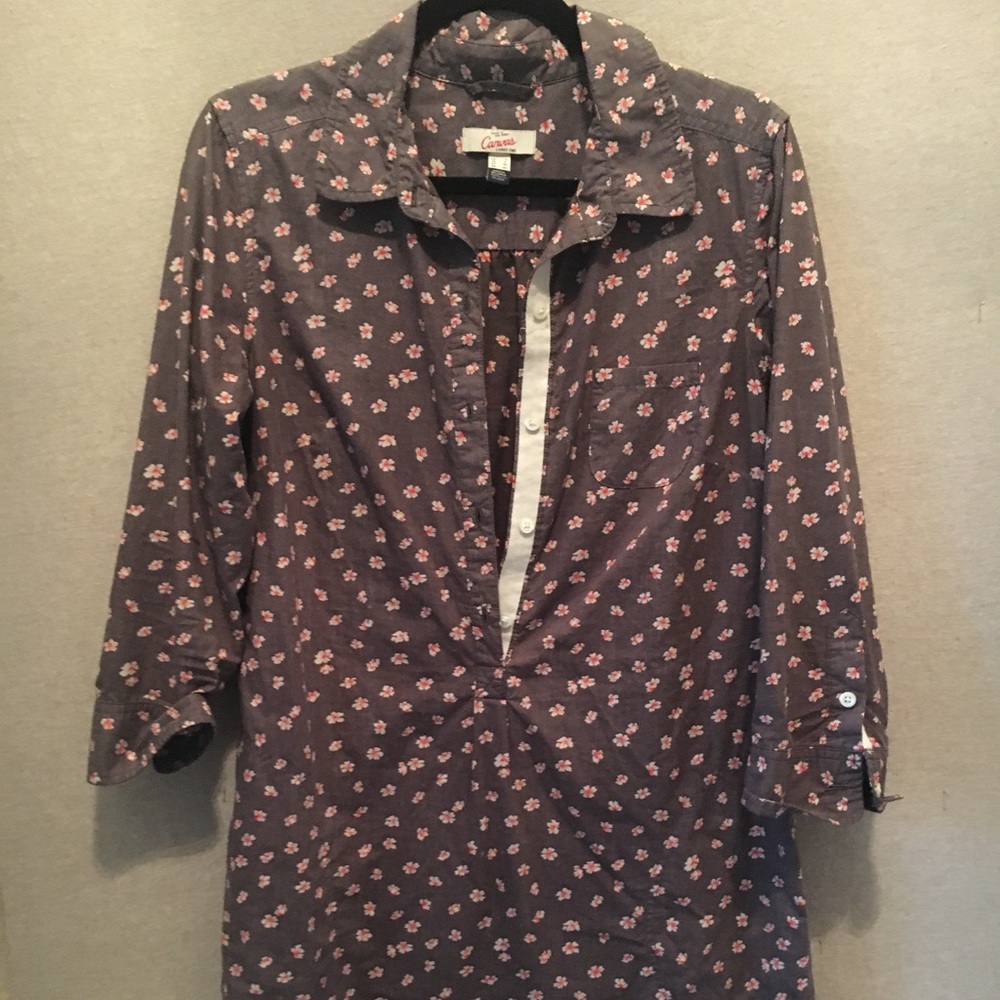 Gray floral tunic
